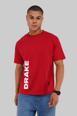 Drake Red Oversized Fit T-Shirt Men Pic 2