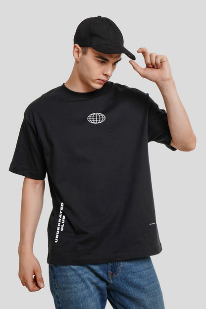 Drip Black Printed Oversized T-Shirt