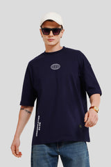 Drip Navy Blue Printed T-Shirt