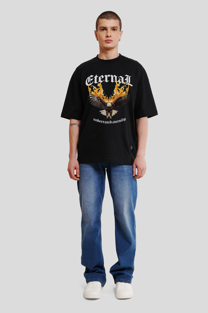 Eagle Black Printed Baggy T-Shirt