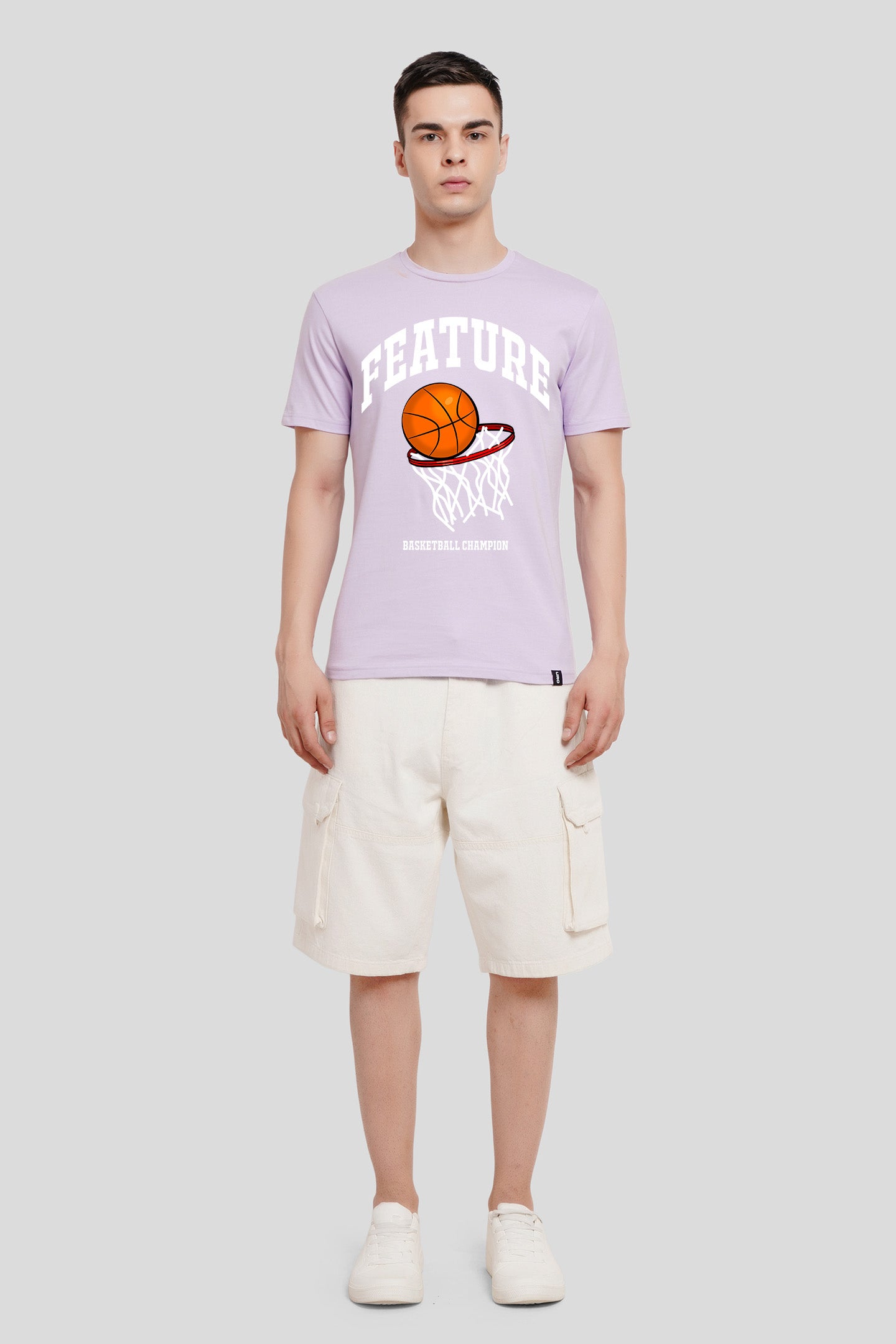 Feature Lilac Regular Fit T-Shirt Men