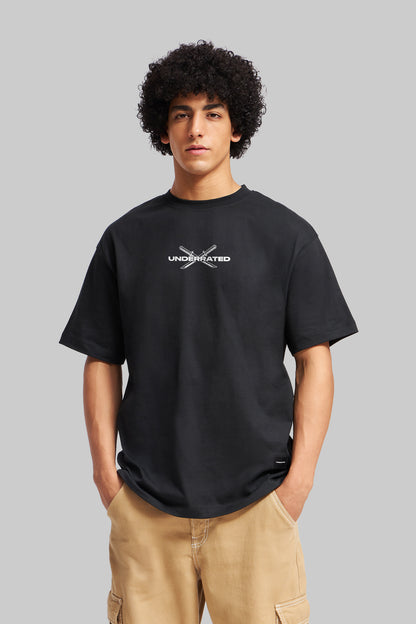 Brave Samurai Black Oversized Fit T-Shirt Men Pic 2