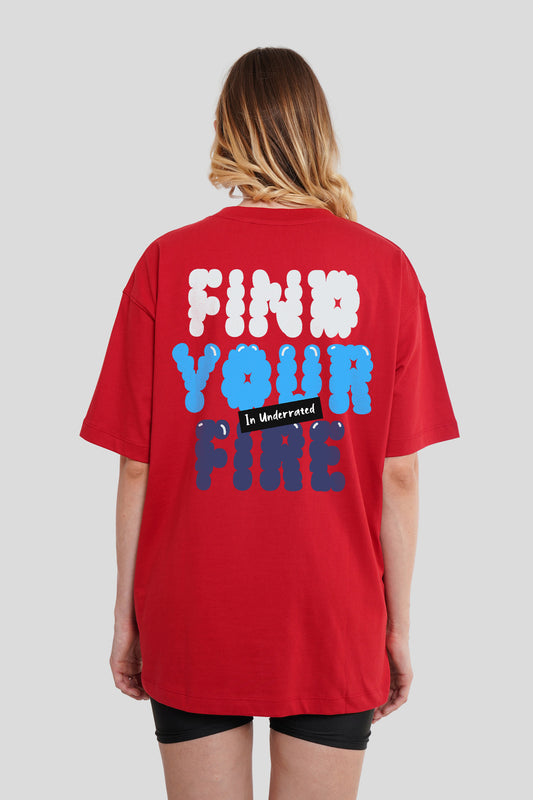 Find Your Fire Red Oversized Fit T-Shirt Women Pic 2