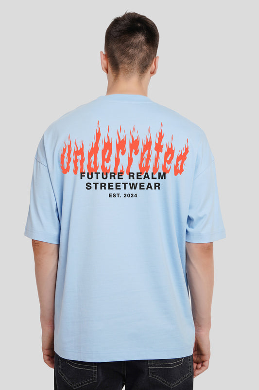 Firerated Powder Blue Baggy Fit T-Shirt Men Pic 1