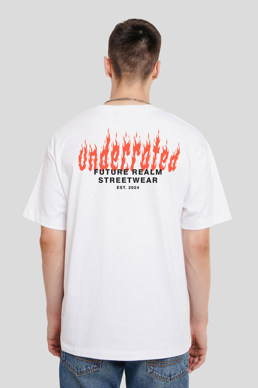 Firerated White Oversized Fit T-Shirt Men