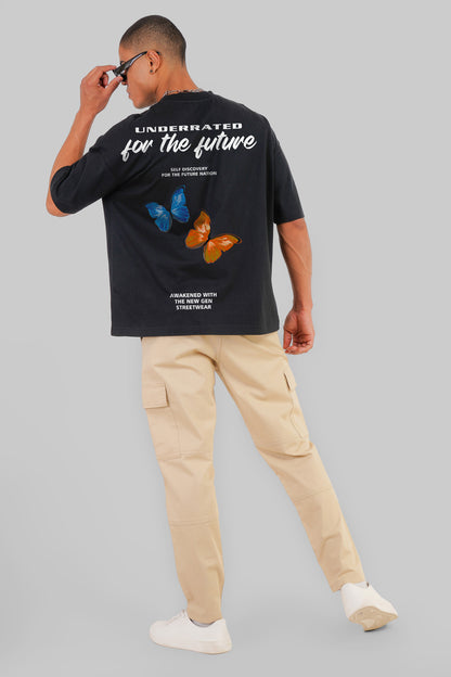 For The Future Black Baggy Fit T-Shirt Men