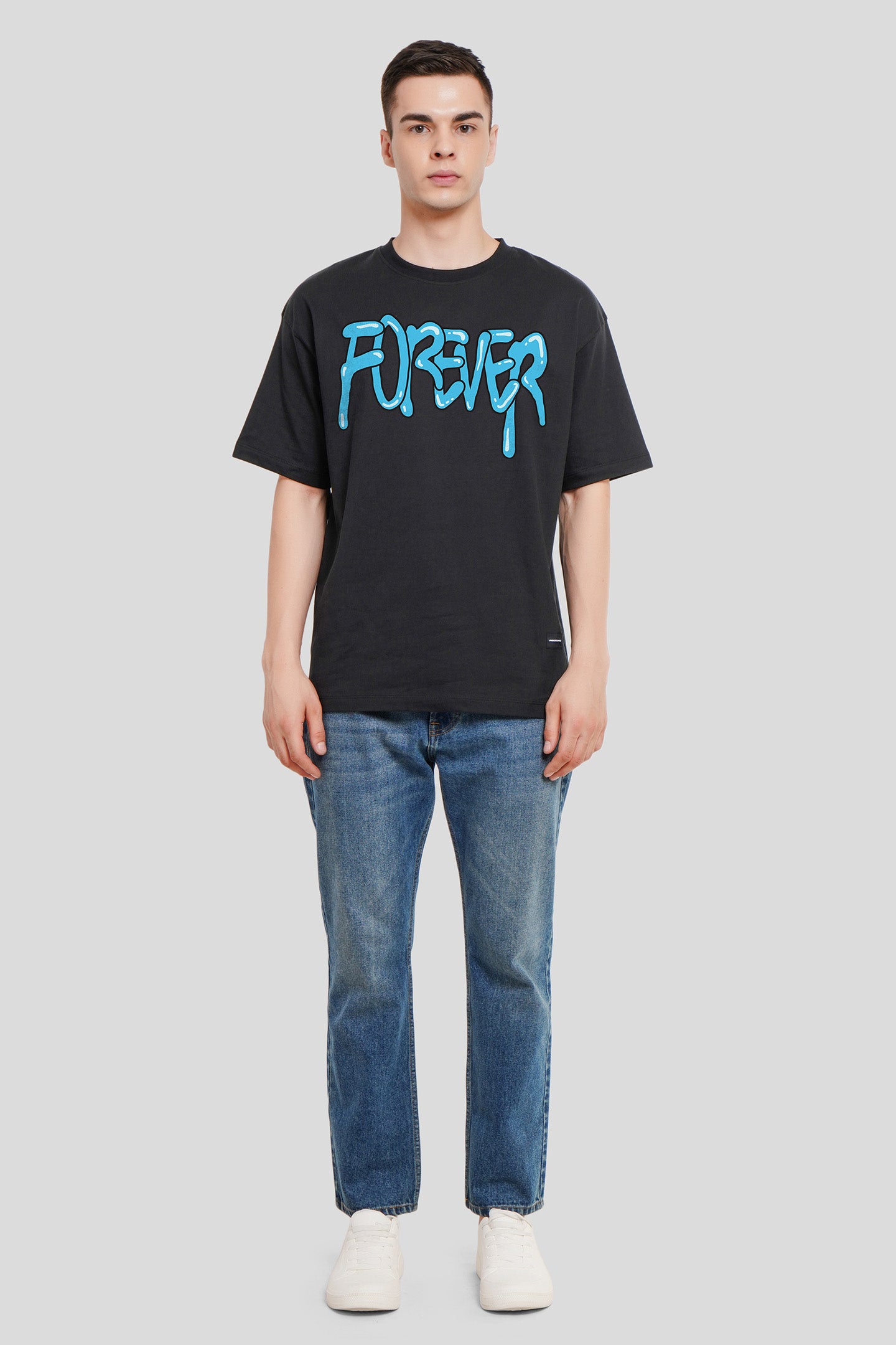 Forever Broken Heart Black Oversized Fit T-Shirt Men