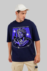 Future Vision Navy Blue Baggy Fit T-Shirt Men Pic 1