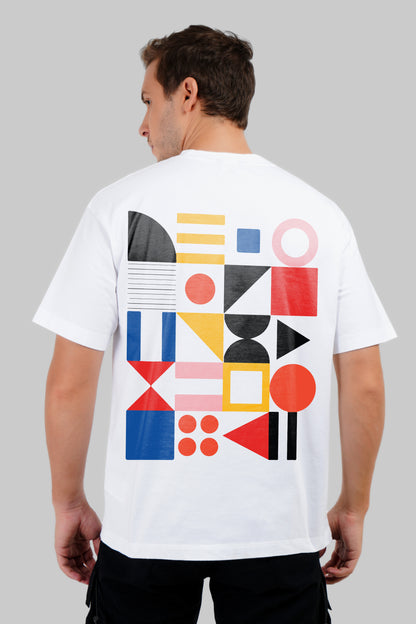 Abstract Design White Printed T-Shirt