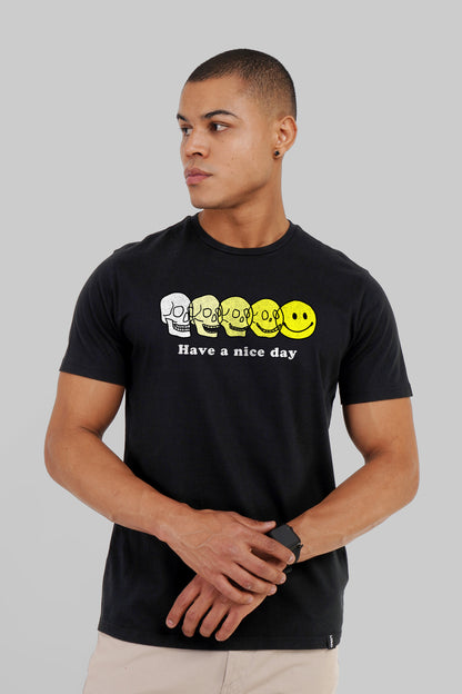 Have A Nice Day Black Regular Fit T-Shirt Men