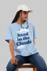 Head In The Clouds Powder Blue Boyfriend Fit T-Shirt Women