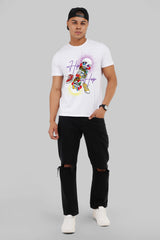 Hip Hop White Regular Fit T-Shirt Men