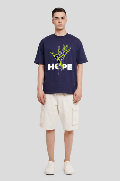 Hope Navy Blue Printed T-Shirt