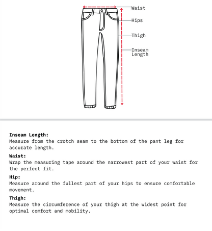 Measurement Guide of Men Cargo Regular Fit Denim