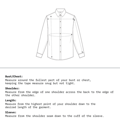 Measurement Guide of Women Regular Fit Shirt Full Sleeves