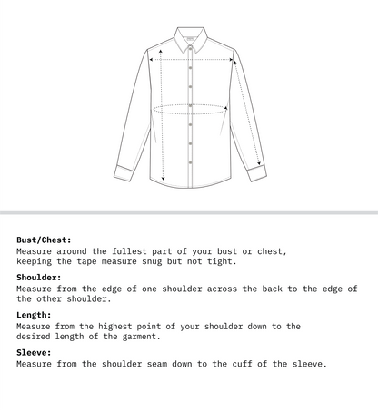 Measurement Guide of Men's Regular Fit Full Sleeves