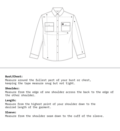 Measurement Guide of Women Relaxed Fit Shacket Full Sleeves