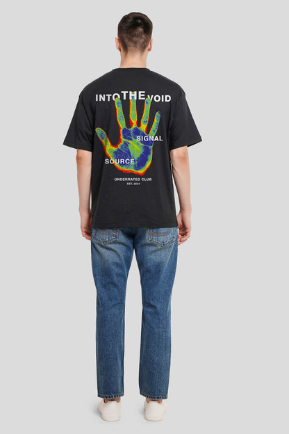 Into The Void Black Oversized Fit T-Shirt Men