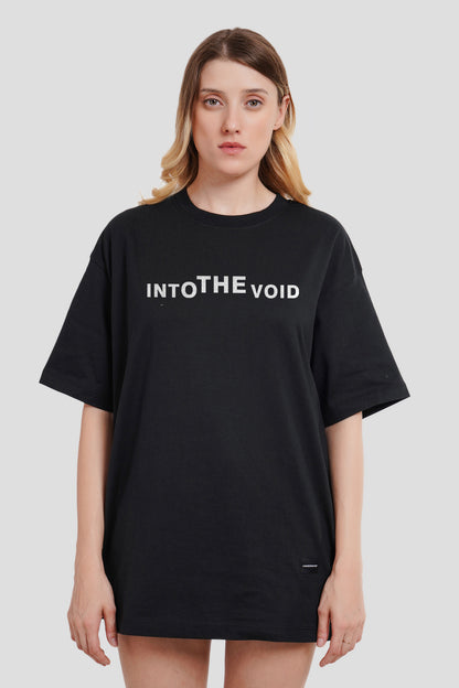 Into The Void Black Oversized Fit T-Shirt Women