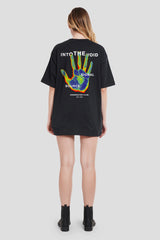 Into The Void Black Oversized Fit T-Shirt Women