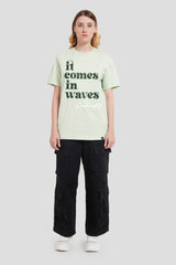 It Comes In Waves Pastel Green Boyfriend Fit T-Shirt Women Pic 2