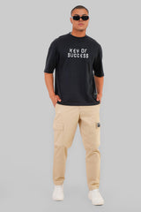 Key Of Success Black Baggy Fit T-Shirt Men