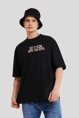 Let It Flow With Hype Black Printed T Shirt Men Baggy Fit With Front And Back Design Pic 2