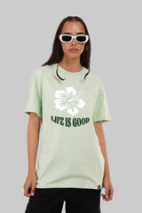 Life Is Good Pastel Green Boyfriend Fit T-Shirt Women