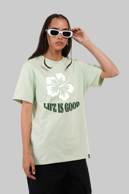 Life Is Good Pastel Green Boyfriend Fit T-Shirt Women