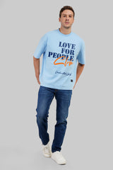 Love People Club Powder Blue Baggy Fit T-Shirt Men