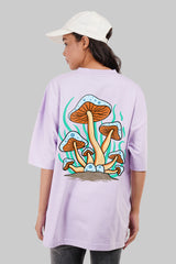 Mushrooms Print Lavender Baggy Fit T-Shirt Women Pic 1