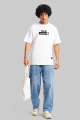 Airplane Mode White Oversized Fit T-Shirt Men Pic 2