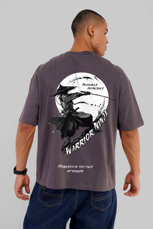 Moon Warrior Ninja Dark Grey Baggy Fit T-Shirt Men Pic 1