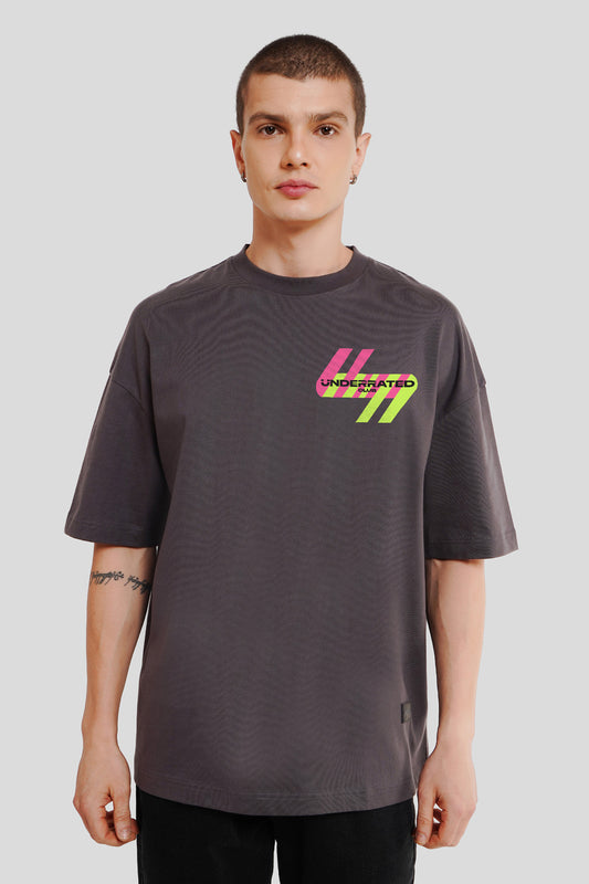 Neon Pocket Dark Grey Printed T-Shirt