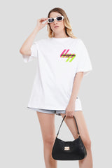 Neon Pocket White Printed T-Shirt