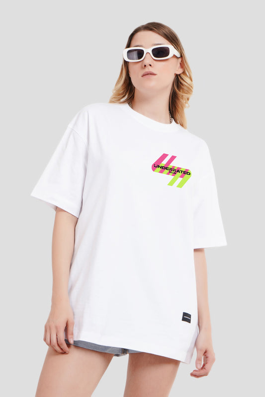 Neon Pocket White Printed T-Shirt