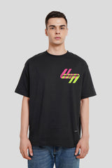 Neon Pocket Black Printed T-Shirt Men Oversized Fit