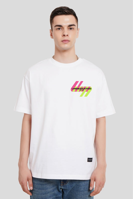 Neon Pocket White Printed T-Shirt