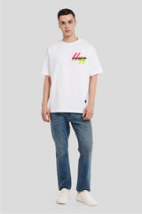 Neon Pocket White Printed T-Shirt