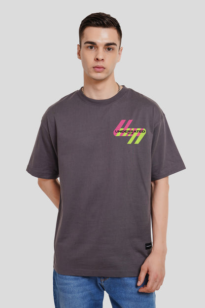 Neon Pocket Dark Grey Printed T-Shirt