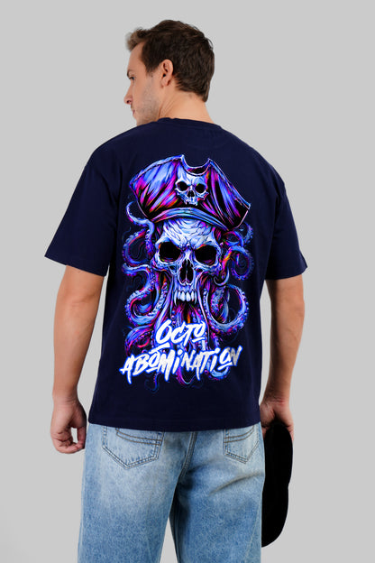 Octo Abomination Navy Blue Oversized Fit T-Shirt Men Pic 1