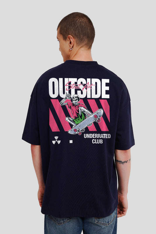 Skater's Street Navy Blue Printed T-Shirt