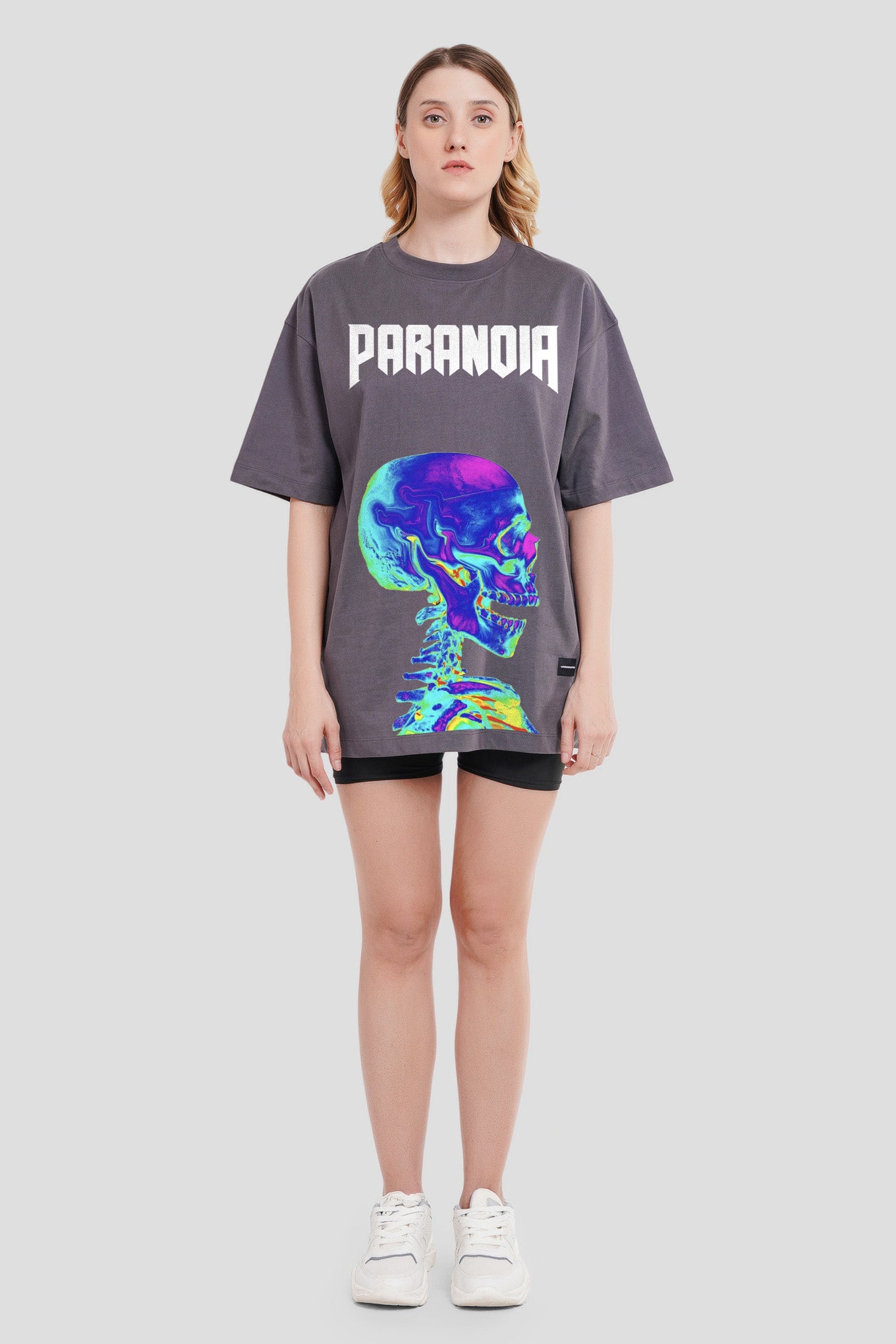 Paranoia Dark Grey Printed T-Shirt