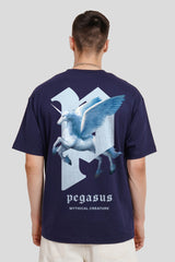 Pegasus Navy Blue Oversized Fit T-Shirt Men