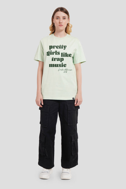 Pretty Girls Like Trap Music Pastel Green Boyfriend Fit T-Shirt Women Pic 2