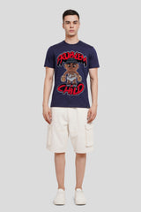 Problem Child Navy Blue Regular Fit T-Shirt Men