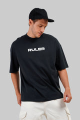 Calavera Ruler Black Printed T-Shirt Men Baggy Fit