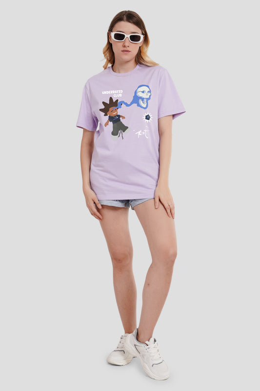 Rap Zone Lilac Boyfriend Fit T-Shirt Women Pic 1