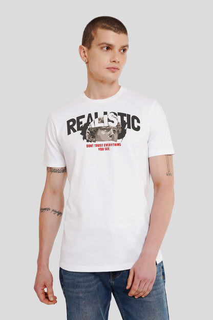 Realistic White Printed T-Shirt