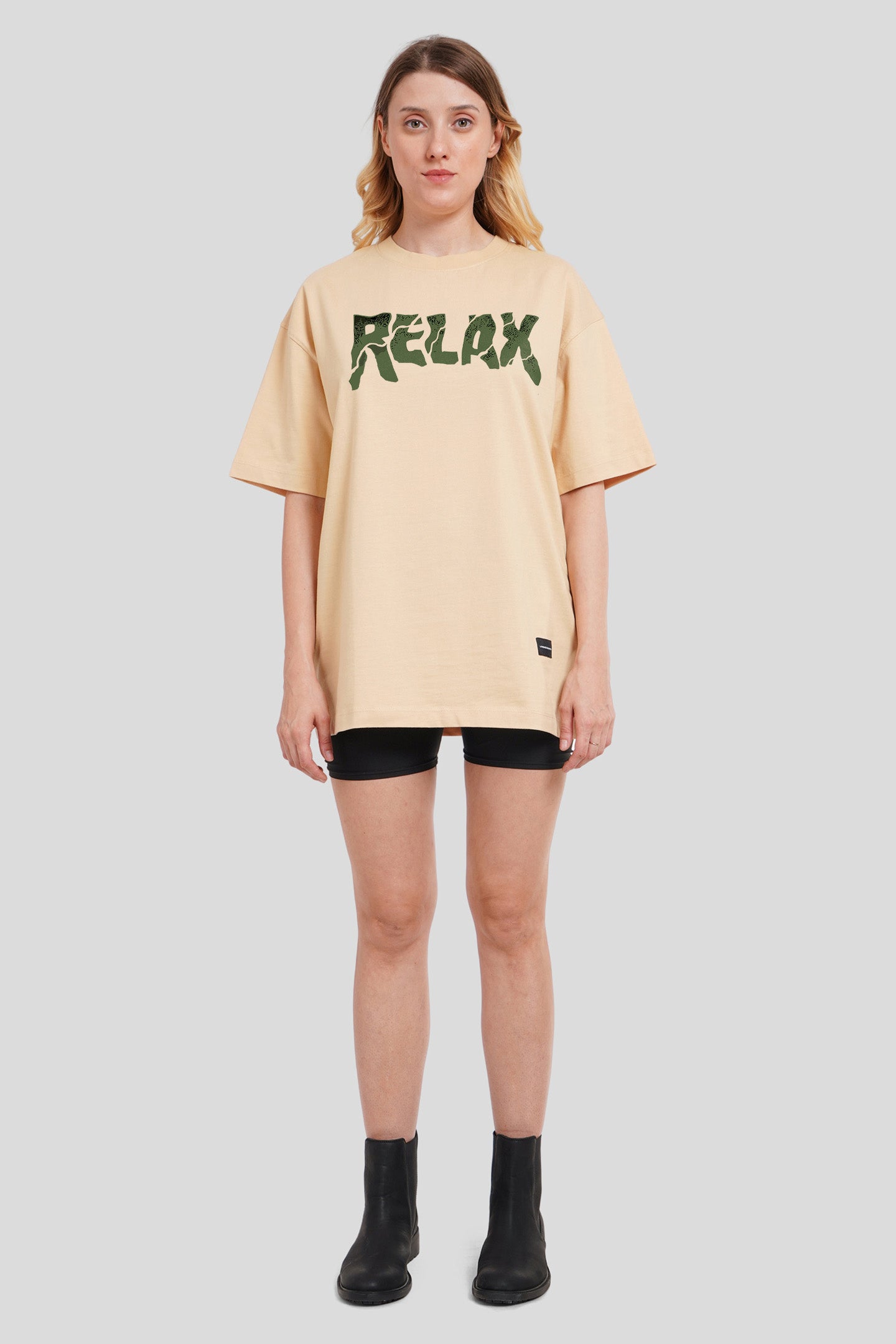 Relax Beige Printed T-Shirt